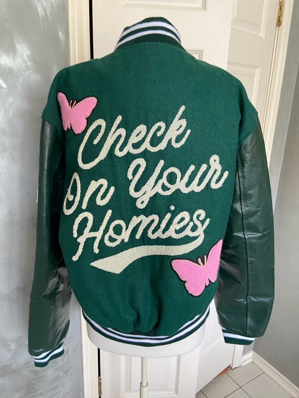 RARE Green WOOL Varsity Jacket OFFICIAL BAND MERCH